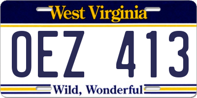 WV license plate OEZ413