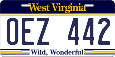 WV license plate OEZ442