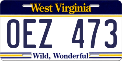 WV license plate OEZ473