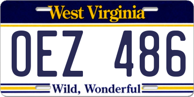 WV license plate OEZ486