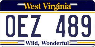 WV license plate OEZ489