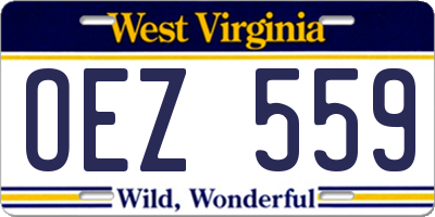 WV license plate OEZ559