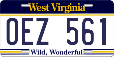 WV license plate OEZ561