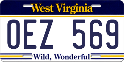 WV license plate OEZ569