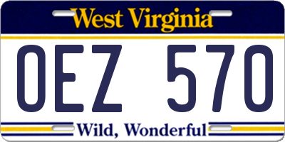 WV license plate OEZ570