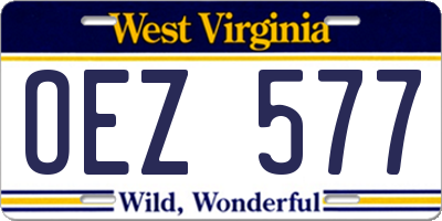 WV license plate OEZ577