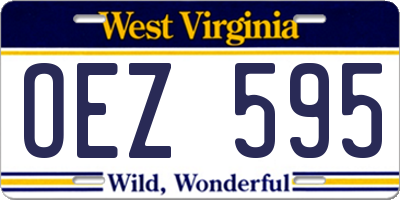WV license plate OEZ595