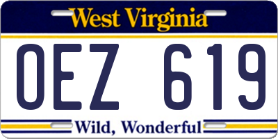 WV license plate OEZ619