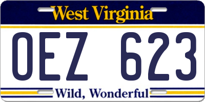 WV license plate OEZ623