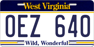 WV license plate OEZ640