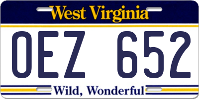 WV license plate OEZ652