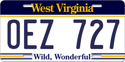 WV license plate OEZ727