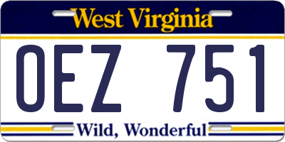 WV license plate OEZ751