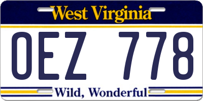 WV license plate OEZ778