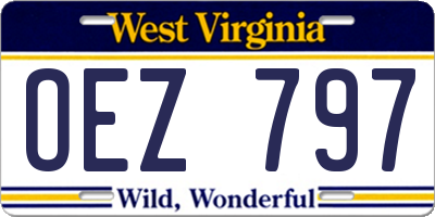 WV license plate OEZ797
