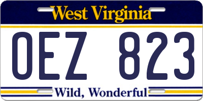 WV license plate OEZ823