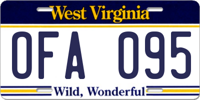 WV license plate OFA095