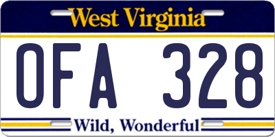 WV license plate OFA328
