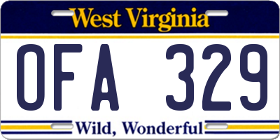 WV license plate OFA329