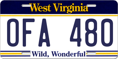 WV license plate OFA480