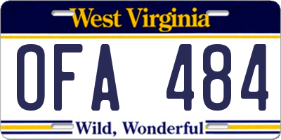 WV license plate OFA484