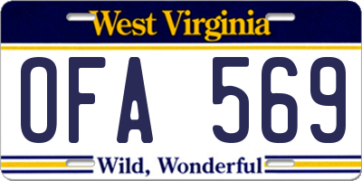 WV license plate OFA569