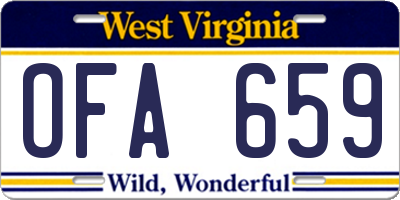 WV license plate OFA659