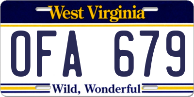 WV license plate OFA679