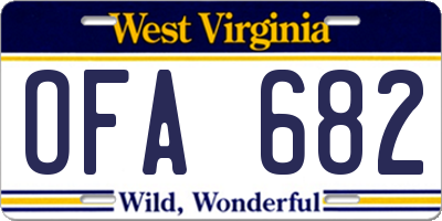 WV license plate OFA682