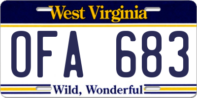 WV license plate OFA683