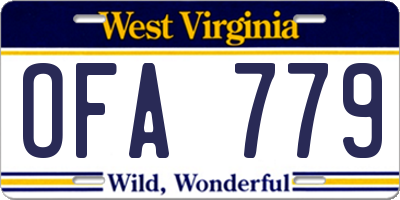 WV license plate OFA779