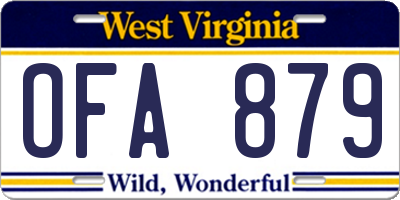 WV license plate OFA879