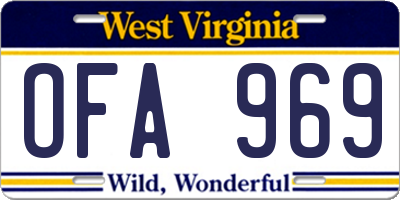 WV license plate OFA969