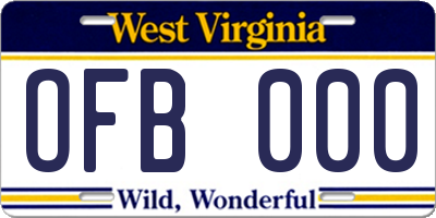 WV license plate OFB000