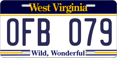 WV license plate OFB079