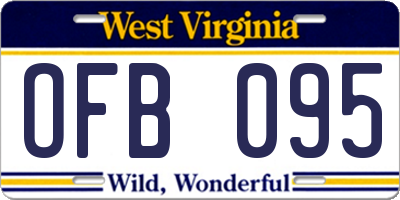 WV license plate OFB095