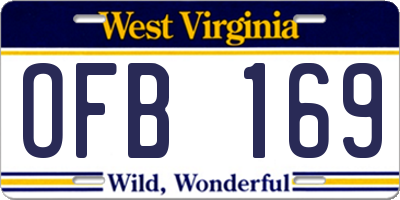 WV license plate OFB169