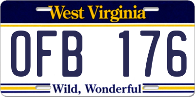 WV license plate OFB176