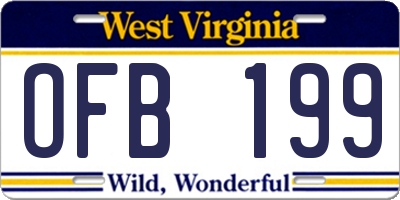 WV license plate OFB199