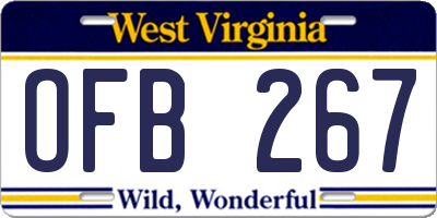WV license plate OFB267