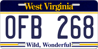 WV license plate OFB268