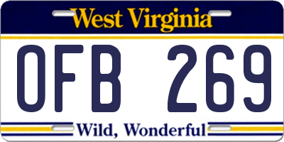 WV license plate OFB269