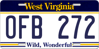 WV license plate OFB272