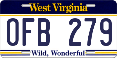 WV license plate OFB279