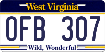 WV license plate OFB307