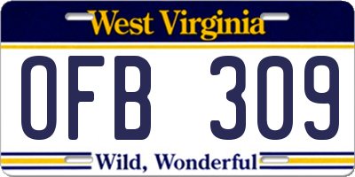 WV license plate OFB309