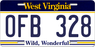 WV license plate OFB328