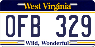 WV license plate OFB329