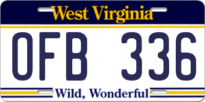 WV license plate OFB336