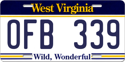 WV license plate OFB339